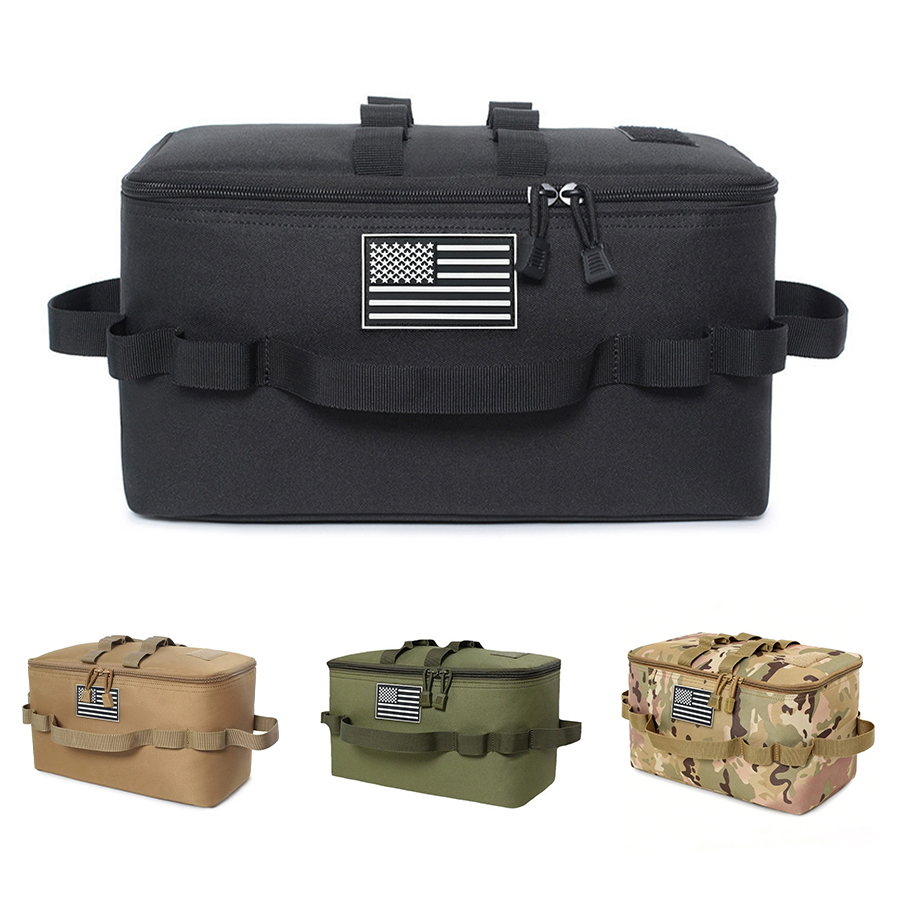 Outdoor Hunting Equipment - กระเป๋าเก็บของสำหรับตั้งแคมป์ขนาดใหญ่พร้อมแผงกั้นแบบถอดได้ กระเป๋าเก็บอุปกรณ์กลางแจ้งแบบพกพา