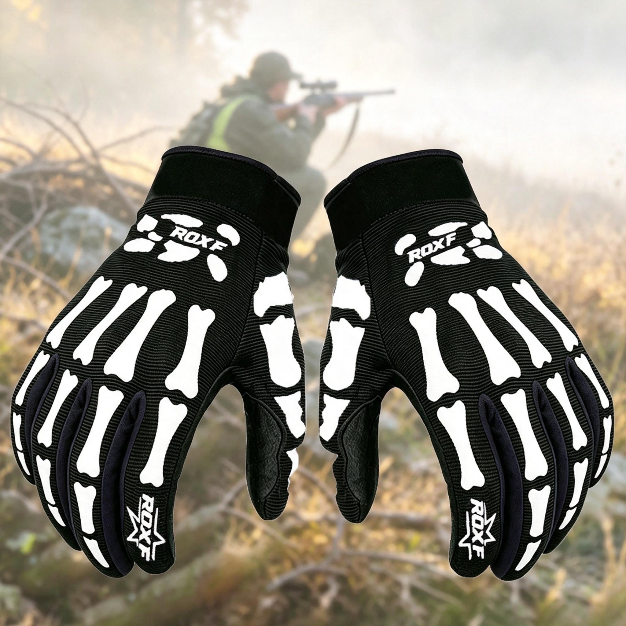 Outdoor Hunting Gloves - ถุงมือล่าสัตว์แบบเต็มนิ้วสำหรับกิจกรรมกลางแจ้ง รองรับการสัมผัสหน้าจอได้ดี ระบายอากาศได้ดี สายรัดปรับได้ เหมาะสำหรับการล่าสัตว์ ขี่ม้า