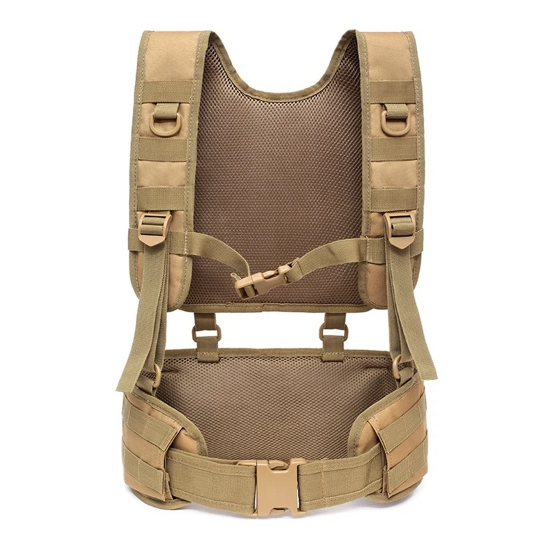 Outdoor Hunting Belt - เสื้อกั๊กยุทธวิธีแบบถอดได้ Molle Chest Rig Airsoft เข็มขัดคาดเอว