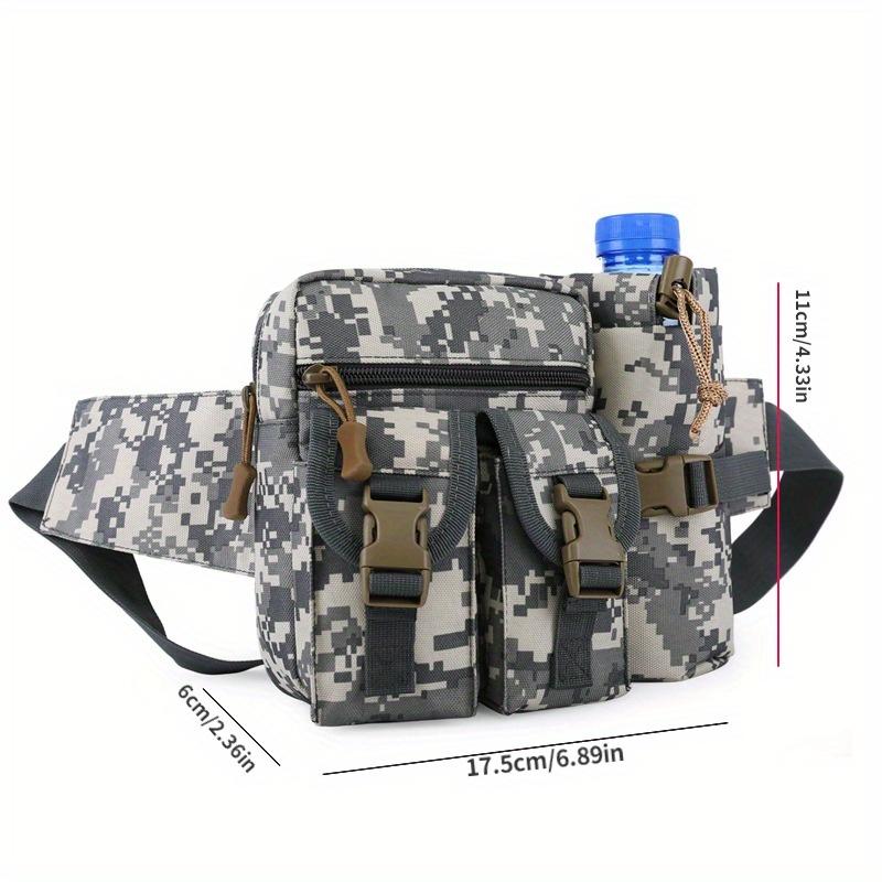 Outdoor Hunting Belt - กระเป๋าคาดเอวผู้ชายแบบยุทธวิธี 1 ชิ้น ทำจากไนลอน สำหรับใส่ขวดน้ำ โทรศัพท์