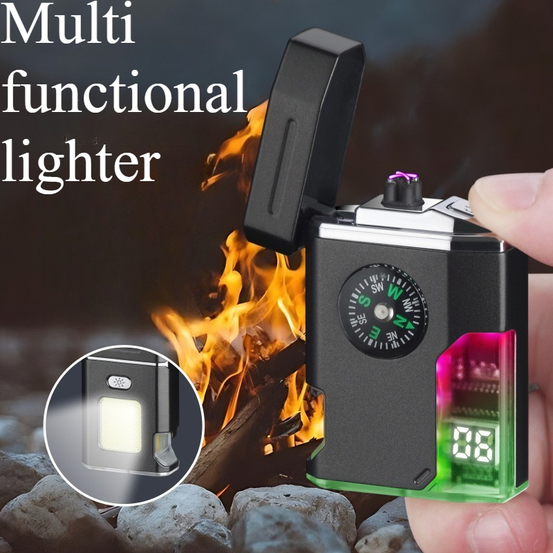 Fire Starter Waterproof - ไฟแช็คพัลส์อเนกประสงค์กันน้ำแบบชาร์จไฟได้ พร้อมไฟส่องสว่างและเข็มทิศ