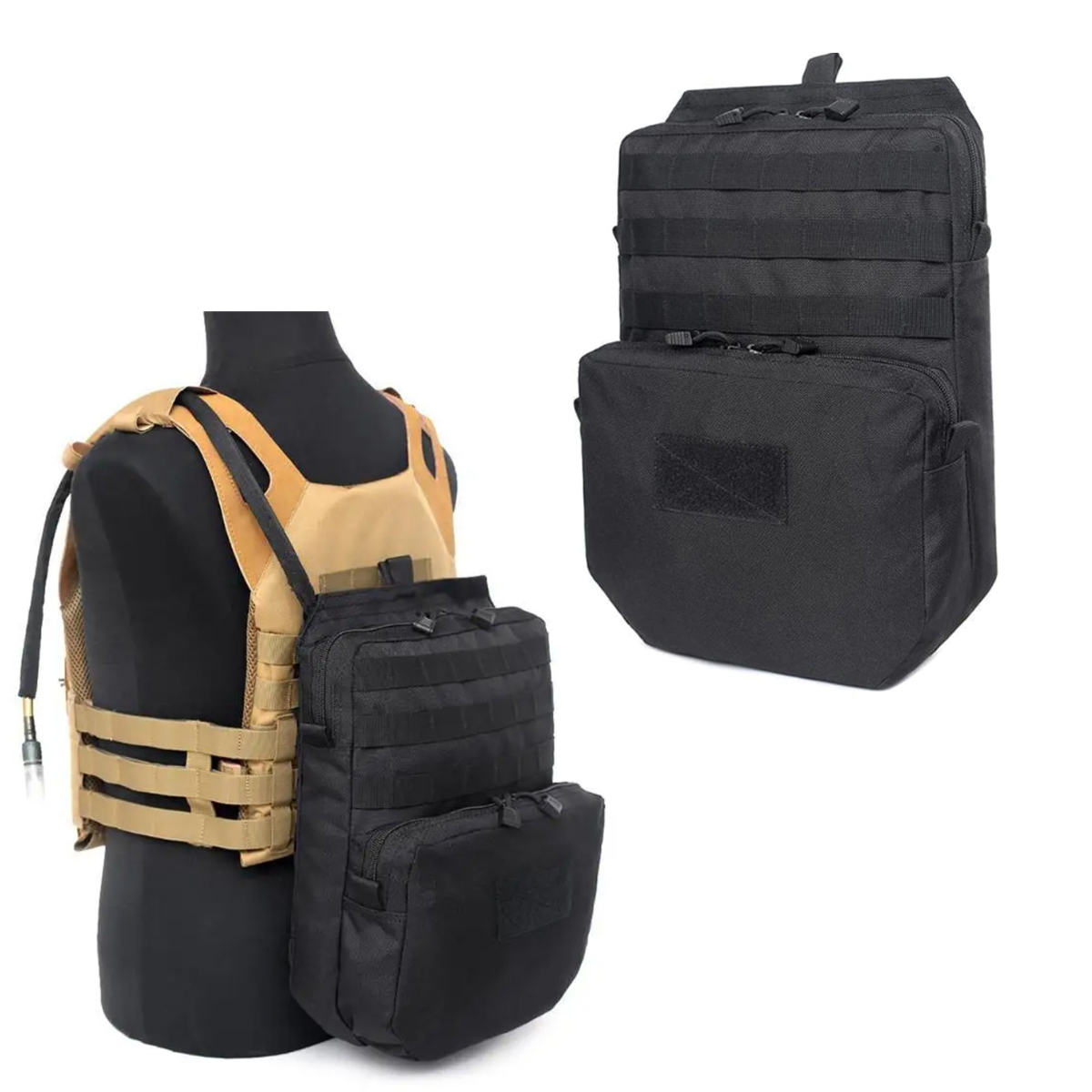 Outdoor Hunting Equipment - กระเป๋าเป้สะพายหลังสำหรับออกแคมป์กลางแจ้งกระเป๋าเป้สะพายหลังให้ความชุ่มชื้นอุปกรณ์การล่าเสื้อกั๊กอุปกรณ์เสริม EDC กระเป๋าไนลอนเดินป่าเดินทางเอาตัวรอด