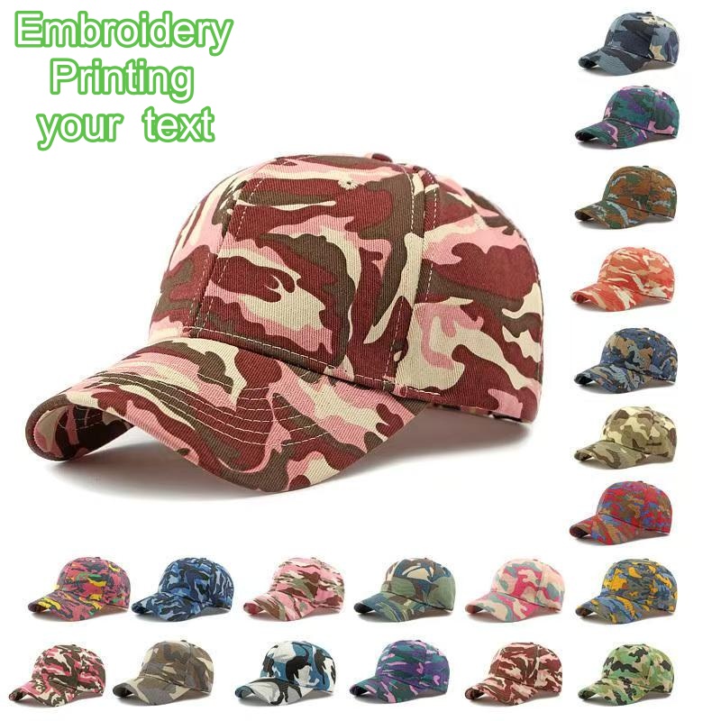 Hunting Outdoor Logos - หมวกเบสบอลลายพรางแบบปรับได้สำหรับทุกเพศ ลายทหารเรือ ปักโลโก้ตามสั่ง หมวกสำหรับกิจกรรมกลางแจ้ง หมวกสำหรับล่าสัตว์ หมวกกันแดด