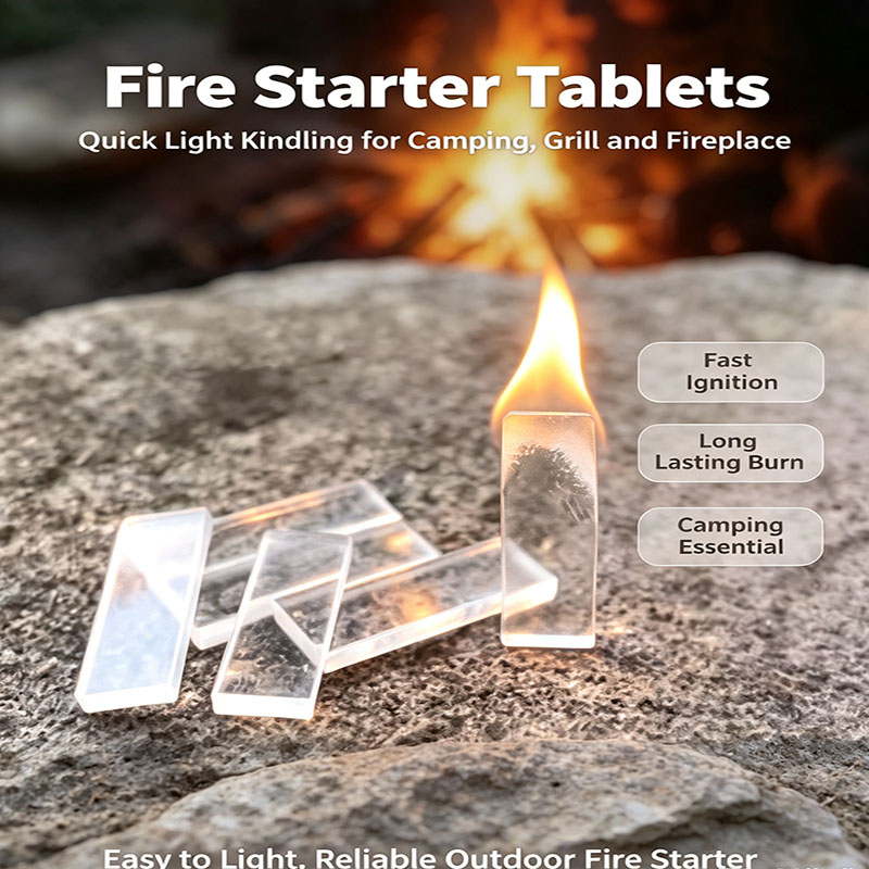 Fire Starter Waterproof - ชุดจุดไฟกันน้ำ 100 ชิ้น, แผ่นจุดไฟติดเร็ว ทนทาน สำหรับตั้งแคมป์