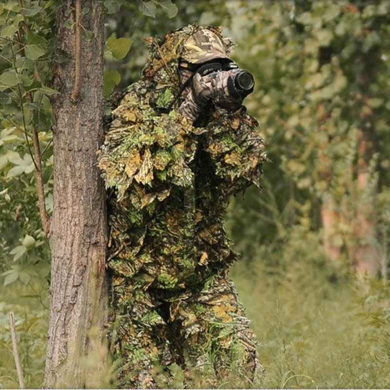 Camouflage Hunting Jacket - ชุด Ghillie กลางแจ้งสำหรับผู้ชายและผู้หญิง, ชุดลายพรางป่า CS เสื้อฝึกใบไม้กางเกง