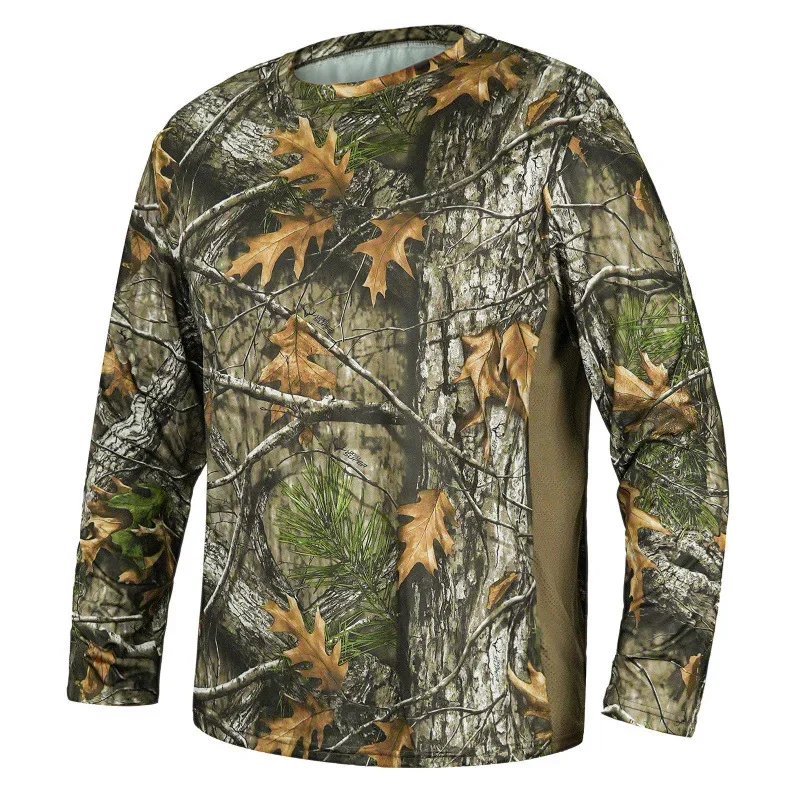 Hunting Outdoor Logos - ราคาขายส่งจากโรงงาน รับทำโลโก้ตามสั่ง เสื้อผ้ากันแดดสำหรับตกปลาในฤดูร้อน เสื้อพรางลายสำหรับล่าสัตว์ เสื้อยืดแขนยาวคอกลมสำหรับถ่ายภาพในสนามและดูนก