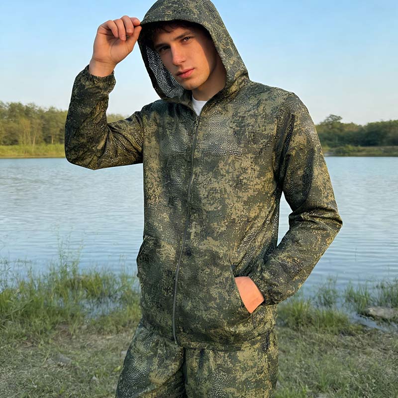 Camouflage Hunting Jacket - ชุดฮู้ดดี้แบบยุทธวิธี ลายพรางตาข่าย สำหรับเดินป่า ล่าสัตว์ เสื้อผ้ากลางแจ้งทันสมัย แจ็คเก็ตพรางตัว