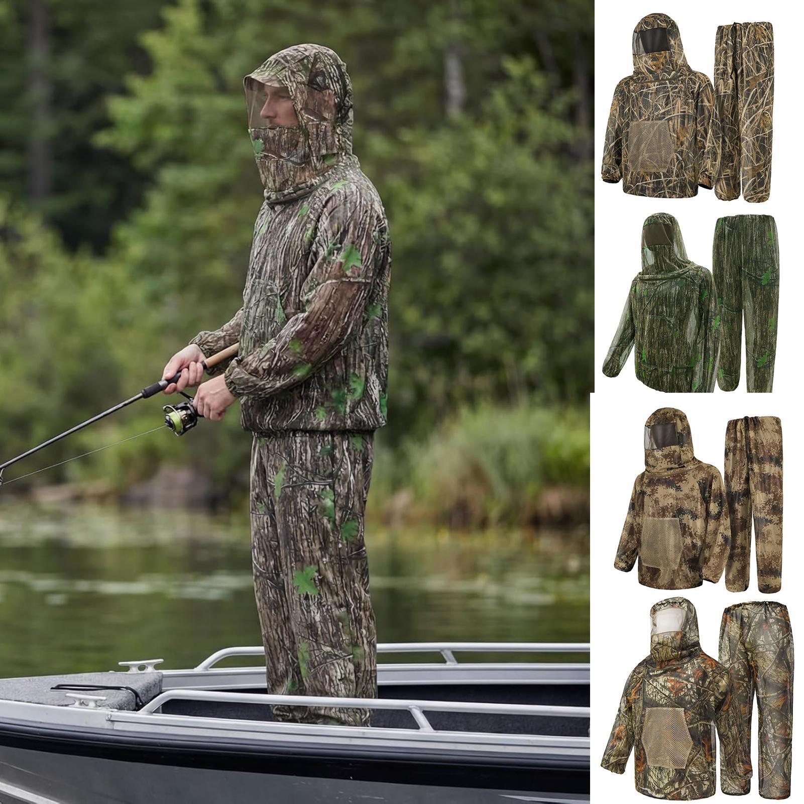 Outdoor Hunting Outfit - ชุดล่าสัตว์แบบตาข่ายกันแมลงพร้อมฮู้ด ชุดตกปลา สำหรับล่าสัตว์ ตกปลา ตั้งแคมป์ เดินป่า