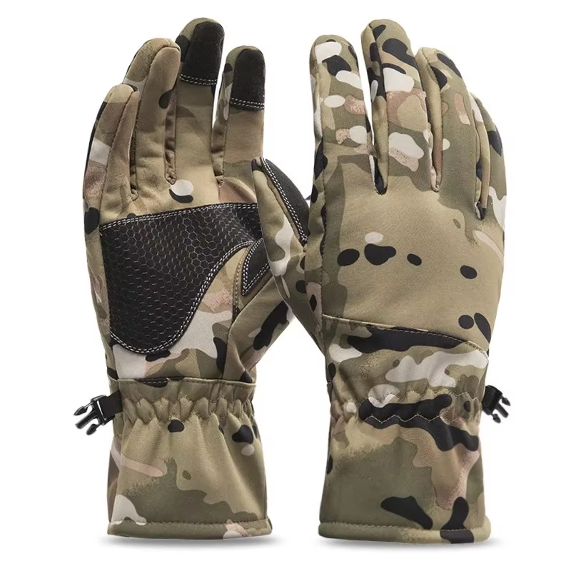 Outdoor Hunting Gloves - ถุงมือกันหนาวลายพรางสำหรับกิจกรรมกลางแจ้ง ล่าสัตว์ ตกปลา กันน้ำ หน้าจอสัมผัสได้ เหมาะสำหรับเล่นสกี