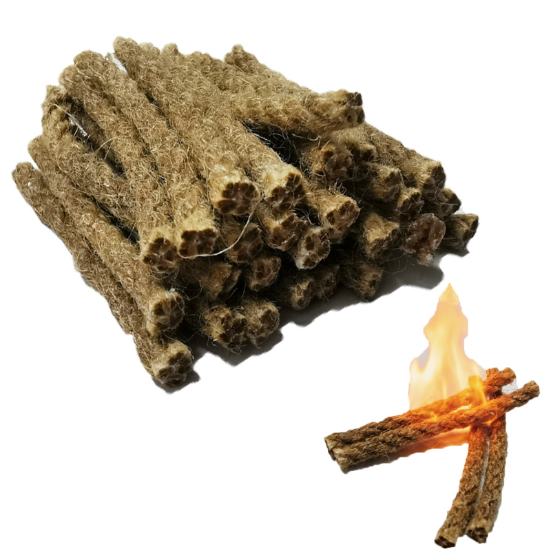 Fire Starter Waterproof - เชือกป่านเคลือบแว็กซ์ขนาดเล็กแบบพกพา สำหรับจุดไฟ แคมป์ปิ้ง เอาตัวรอด ใช้งานได้จริง กันน้ำ