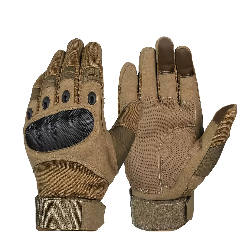 Outdoor Hunting Gloves - ถุงมือยุทธวิธีแบบเต็มนิ้วสำหรับผู้ชายรุ่นใหม่ ดีไซน์หน้าจอสัมผัสและฝ่ามือกันลื่น เหมาะสำหรับการล่าสัตว์ เดินป่า และการผจญภัยกลางแจ้ง