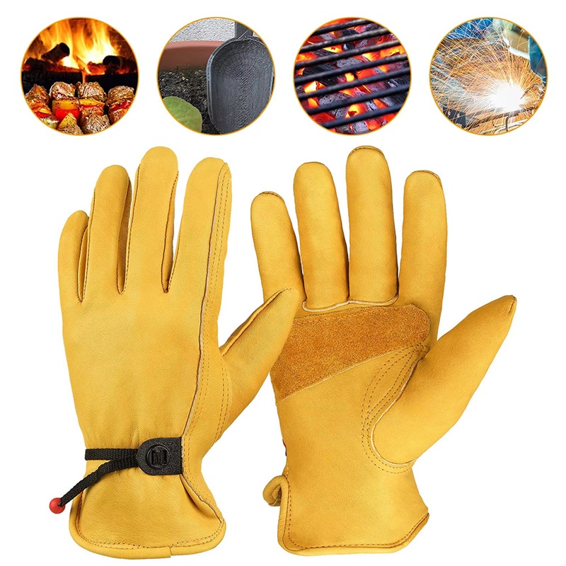 Outdoor Hunting Gloves - ถุงมือหนังวัว ระบายอากาศได้ดี ถุงมือแข่งแบบเต็มนิ้ว กีฬากลางแจ้ง ป้องกันภัย ล่าสัตว์