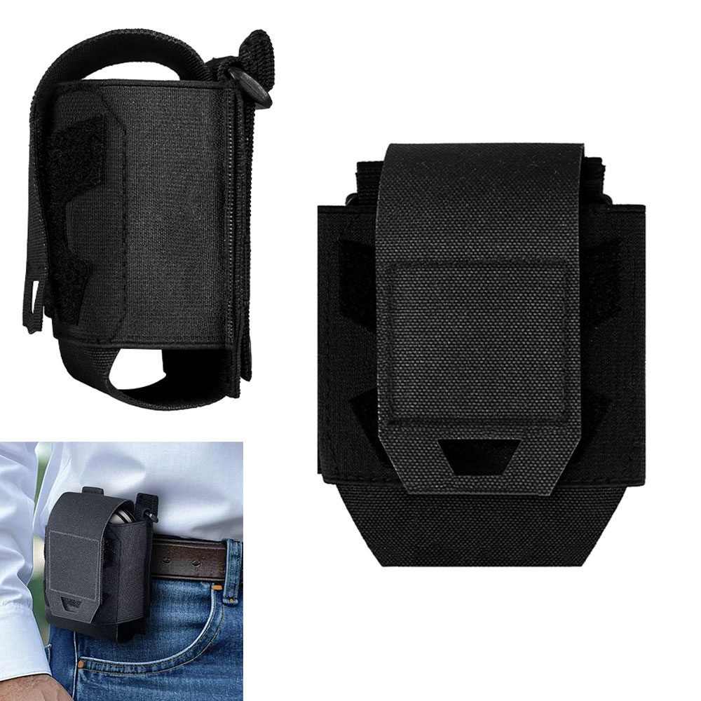 Outdoor Hunting Belt - กระเป๋าใส่กุญแจมือไนลอนแบบปรับได้ พร้อมระบบ Molle สำหรับการเข้าถึงอย่างรวดเร็ว ใช้ได้กับกุญแจมือแบบโซ่และกุญแจมือแบบแข็ง สำหรับคาดเข็มขัด