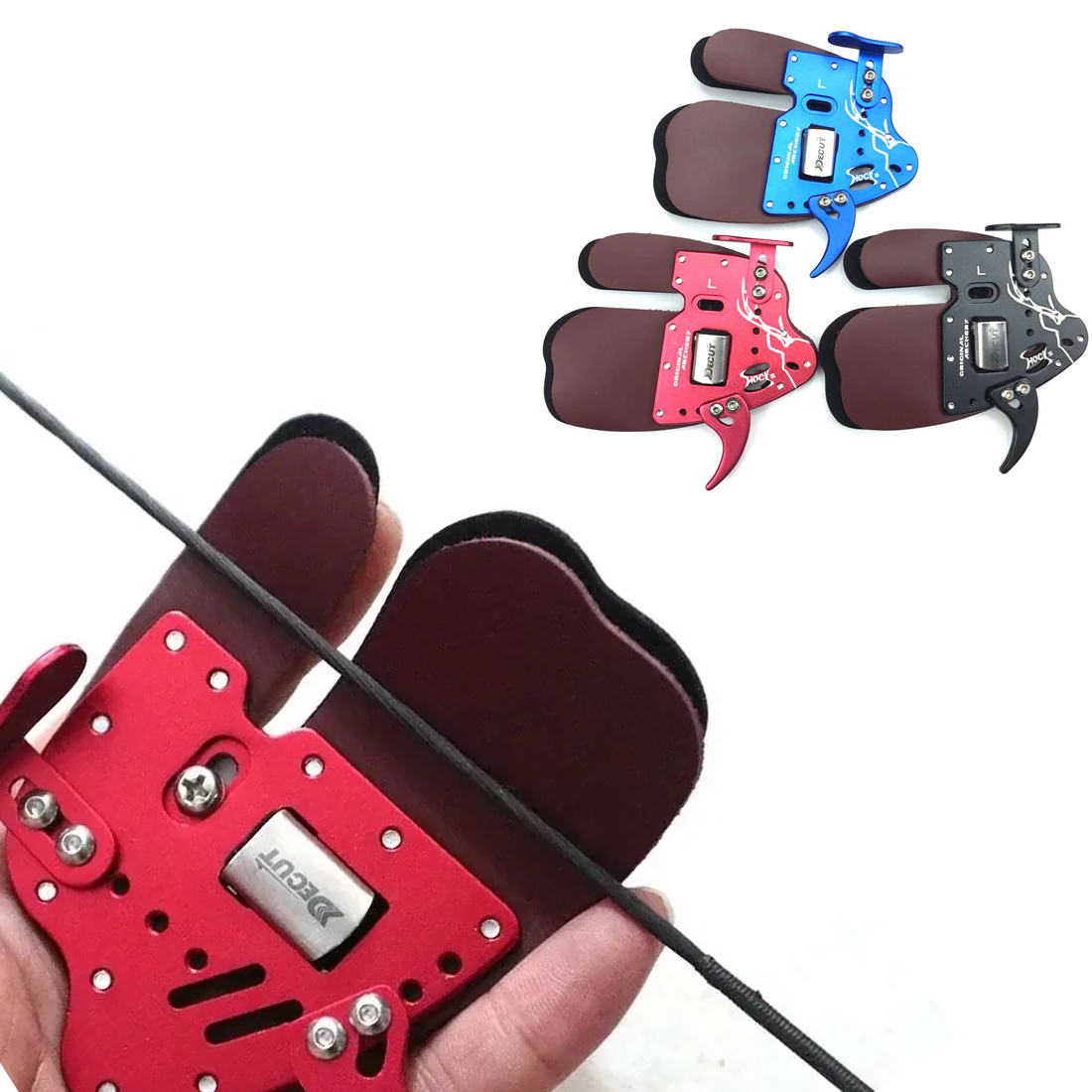 Outdoor Hunting Gloves - DECUT ยิงธนู Finger Tab Guard HOCK
