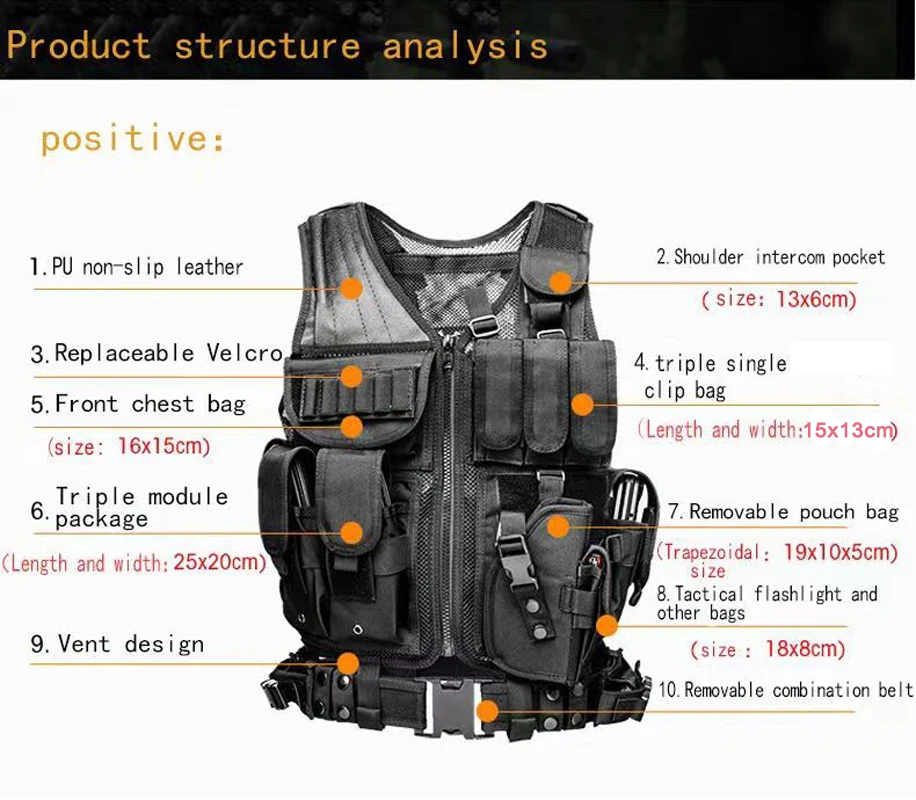ปรับ MOLLE เสื้อกั๊กยุทธวิธี C - Hunting Outdoor Jacket บทวิจารณ์และราคา