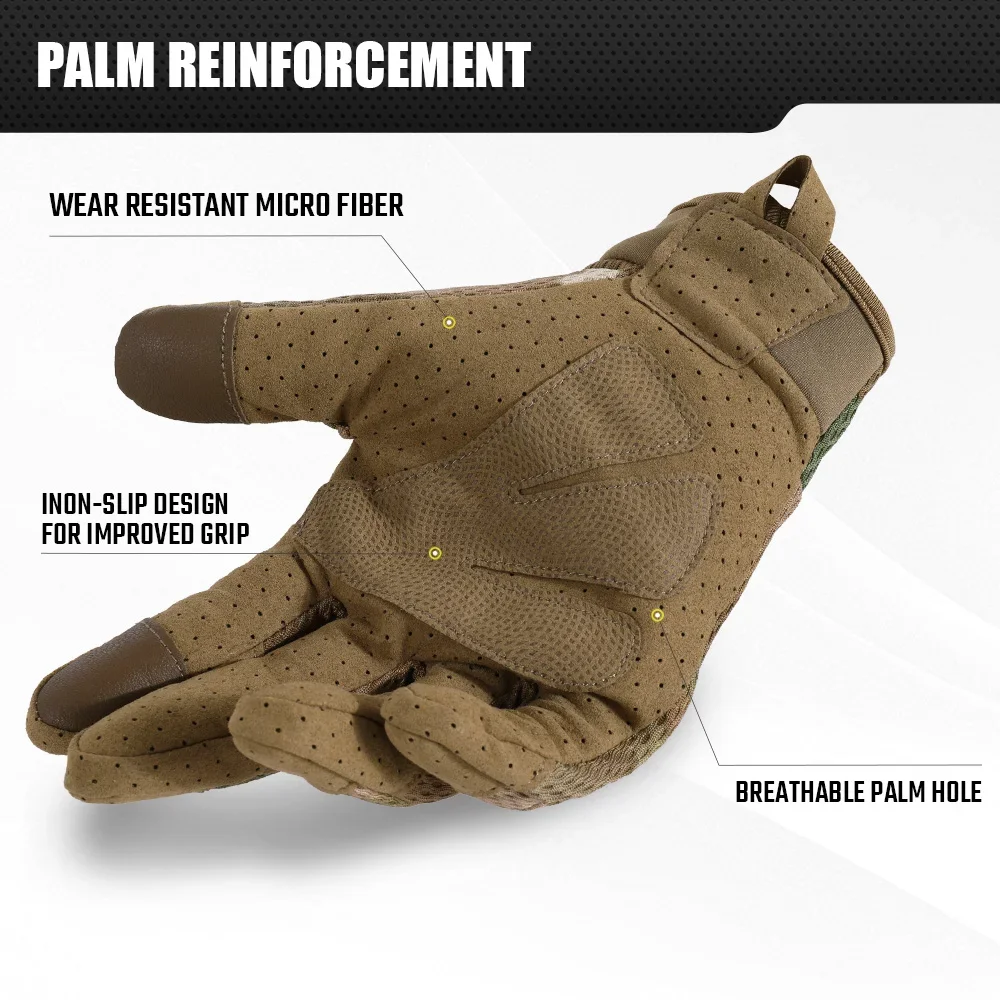 Camoหน้าจอสัมผัสถุงมือยุทธวิธี - Outdoor Hunting Gloves บทวิจารณ์และราคา