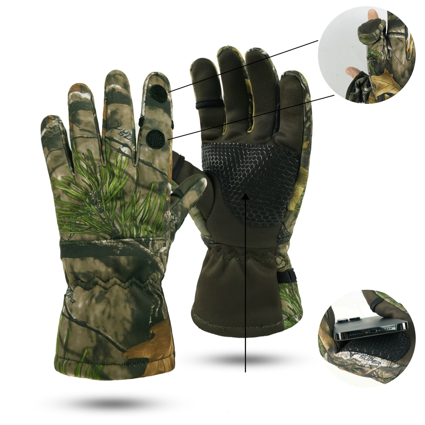 กลางแจ้ง Bionic การล่าสัตว์ Ca - Outdoor Hunting Gloves บทวิจารณ์และราคา