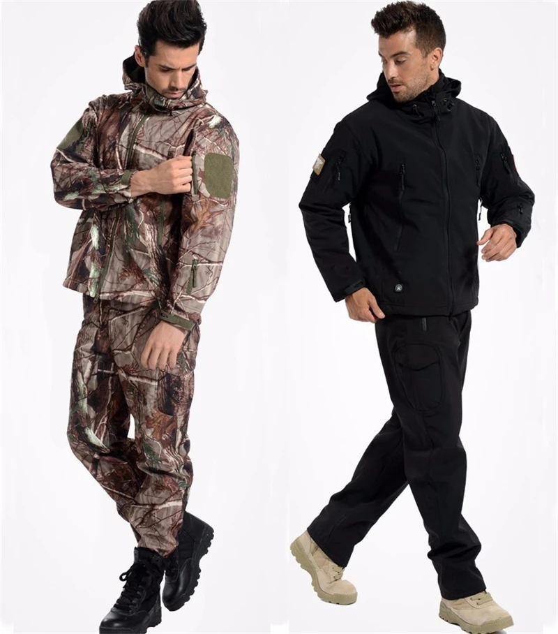 Shark Skin Soft Shell เสื้อแจ็ - Camouflage Hunting Jacket บทวิจารณ์และราคา